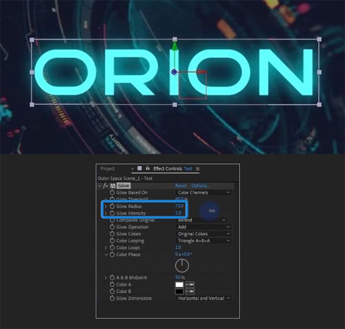 آموزش متحرک سازی حاشیه نورانی متن در افترافکت